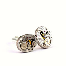 Watch Movement Cuff Links - Stunning Mens Steampunk Cufflinks - GORGEOUS Elgin Clockwork Design - PROMPTLY SHIPPED